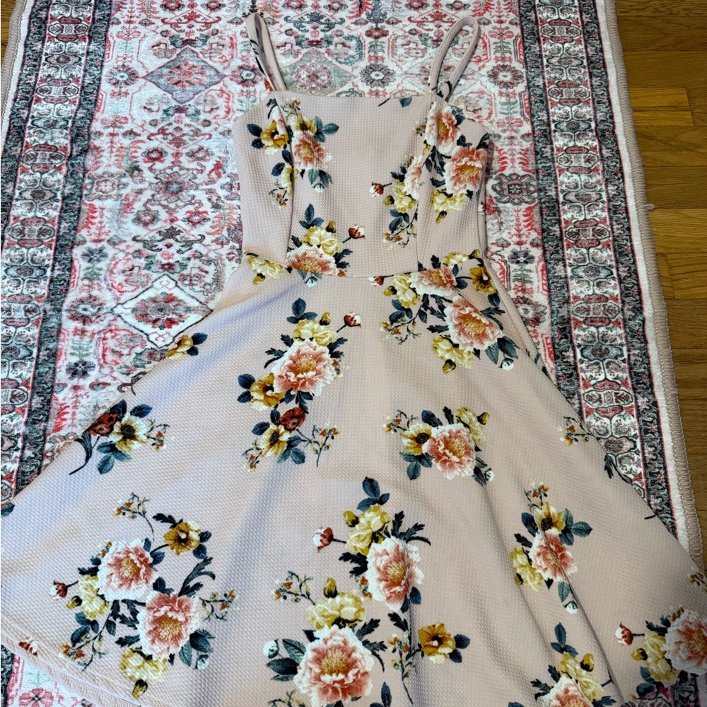 Floral Mini Dress - Pink and Yellow